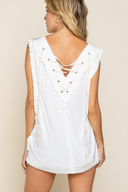 Lace up Open Back Tank Top