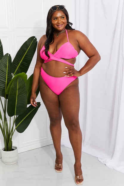 Conjunto de bikini halter Summer Splash en rosa